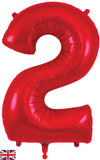 Foil Numbers Metallic Red Balloons | 34"
