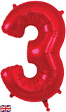 Foil Numbers Metallic Red Balloons | 34"