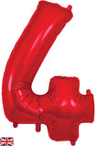 Foil Numbers Metallic Red Balloons | 34"