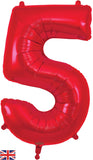 Foil Numbers Metallic Red Balloons | 34"