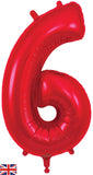Foil Numbers Metallic Red Balloons | 34"