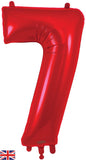 Foil Numbers Metallic Red Balloons | 34"