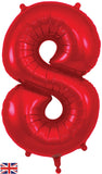 Foil Numbers Metallic Red Balloons | 34"
