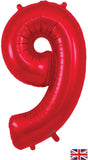 Foil Numbers Metallic Red Balloons | 34"