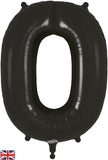 Foil Numbers Metallic Black Balloons | 34"