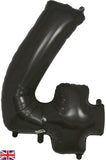 Foil Numbers Metallic Black Balloons | 34"