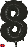 Foil Numbers Metallic Black Balloons | 34"