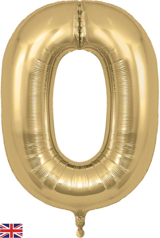 Foil Numbers Metallic Gold Silk Balloons | 34" | O