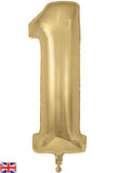 Foil Numbers Metallic Gold Silk Balloons | 34" | O