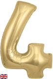 Foil Numbers Metallic Gold Silk Balloons | 34" | O