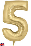 Foil Numbers Metallic Gold Silk Balloons | 34" | O