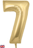 Foil Numbers Metallic Gold Silk Balloons | 34" | O