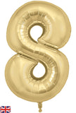 Foil Numbers Metallic Gold Silk Balloons | 34" | O