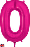 Foil Numbers Metallic Fuchsia Balloons | 34"