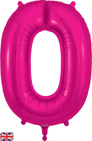 Foil Numbers Metallic Fuchsia Balloons | 34"