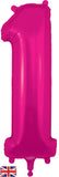 Foil Numbers Metallic Fuchsia Balloons | 34"