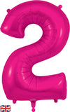 Foil Numbers Metallic Fuchsia Balloons | 34"