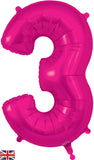 Foil Numbers Metallic Fuchsia Balloons | 34"