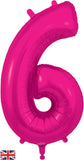 Foil Numbers Metallic Fuchsia Balloons | 34"