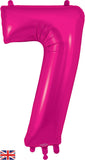 Foil Numbers Metallic Fuchsia Balloons | 34"