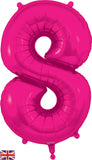 Foil Numbers Metallic Fuchsia Balloons | 34"