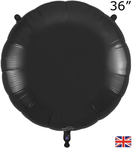 Foil Black Round Balloon | 36"