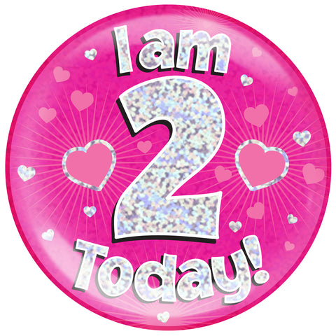 Pink Age 2 | Birthday Badge | 6"