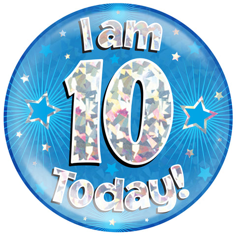 Blue 10 | Birthday Badge | 6"