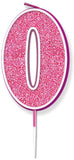 Glitter Pink Single Number Candles