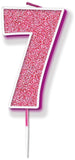 Glitter Pink Single Number Candles