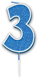 Glitter Blue Single Number Candles