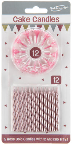 12 Birthday Candles | Rose Gold