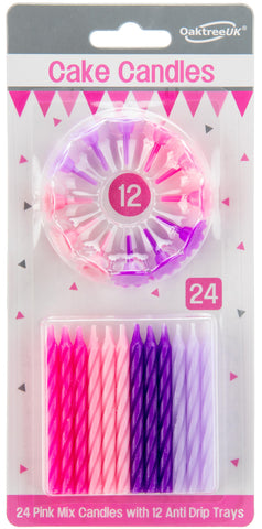 24 Birthday Candles | Pinks & Purples