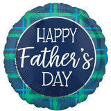 Foil Round Happy Father's Day Tartan Balloon |18"