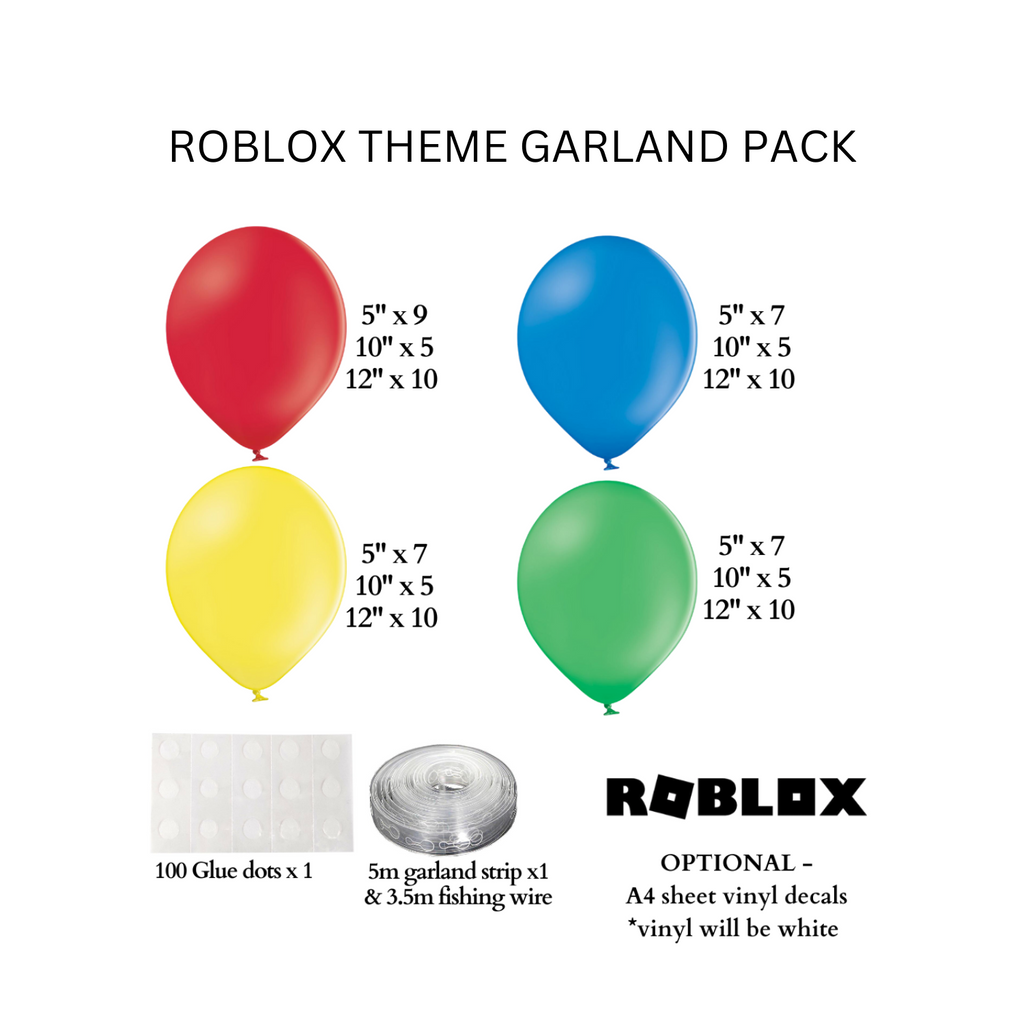 DIY Roblox Theme Garland Pack – Talking Balloons