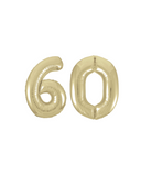 Foil Numbers Metallic White Gold Balloons | 34" | U