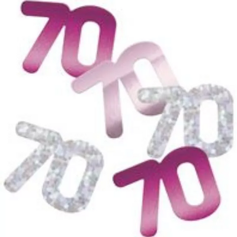 Pink 70th Birthday Confetti
