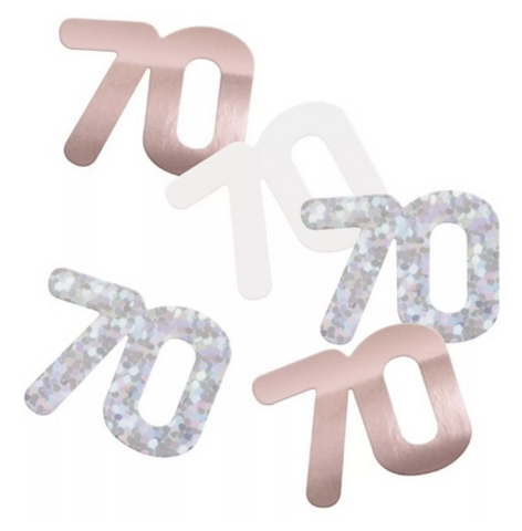 Rose Gold 70th Birthday Confetti