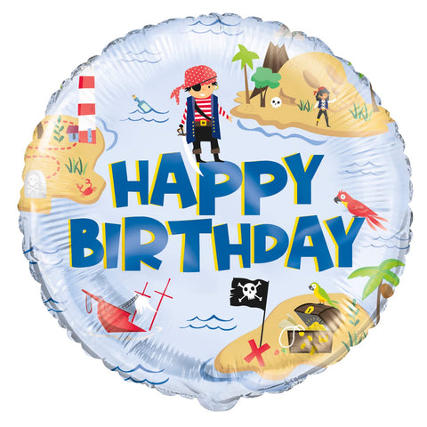 Foil Round Pirates Happy Birthday Balloon | 18"