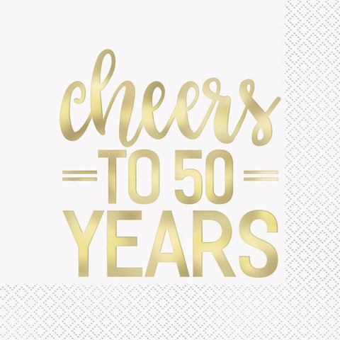 Cheers to 50 years Paper Napkins | 16 Pack