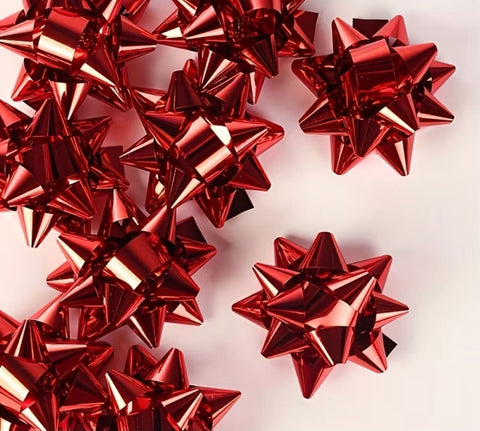 20 Red Mini Gift Wrapping Bows