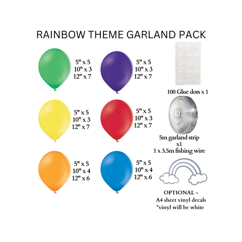 DIY Rainbow Theme Garland Pack
