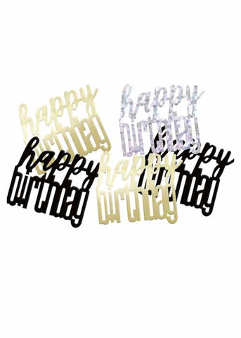 Black Happy Birthday Confetti