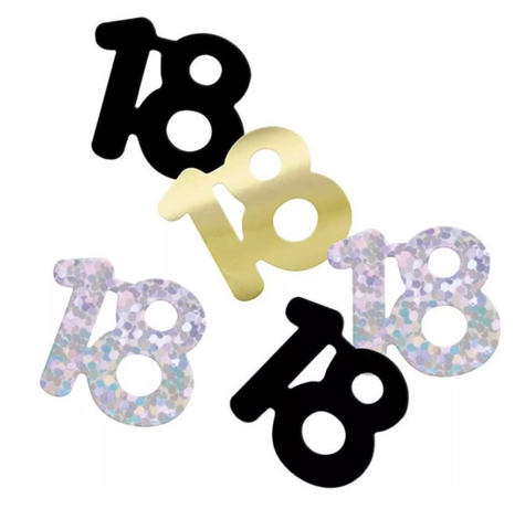 Black 18th Birthday Confetti