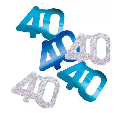 Blue 40th Birthday Confetti