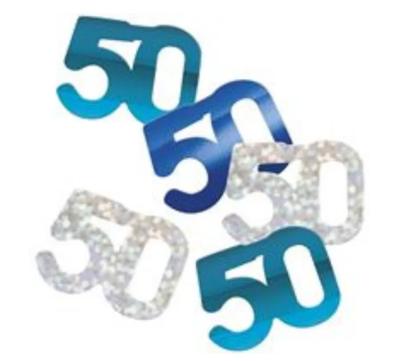 Blue 50th Birthday Confetti