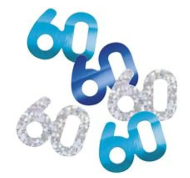 Blue 60th Birthday Confetti