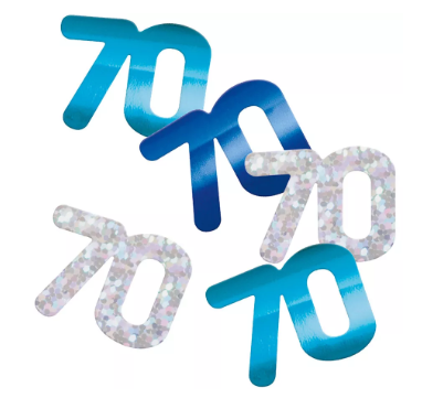 Blue 70th Birthday Confetti