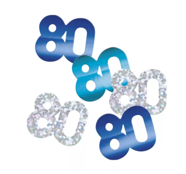 Blue 80th Birthday Confetti