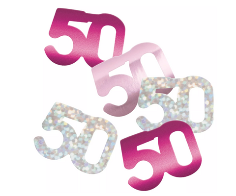 Pink 50th Birthday Confetti